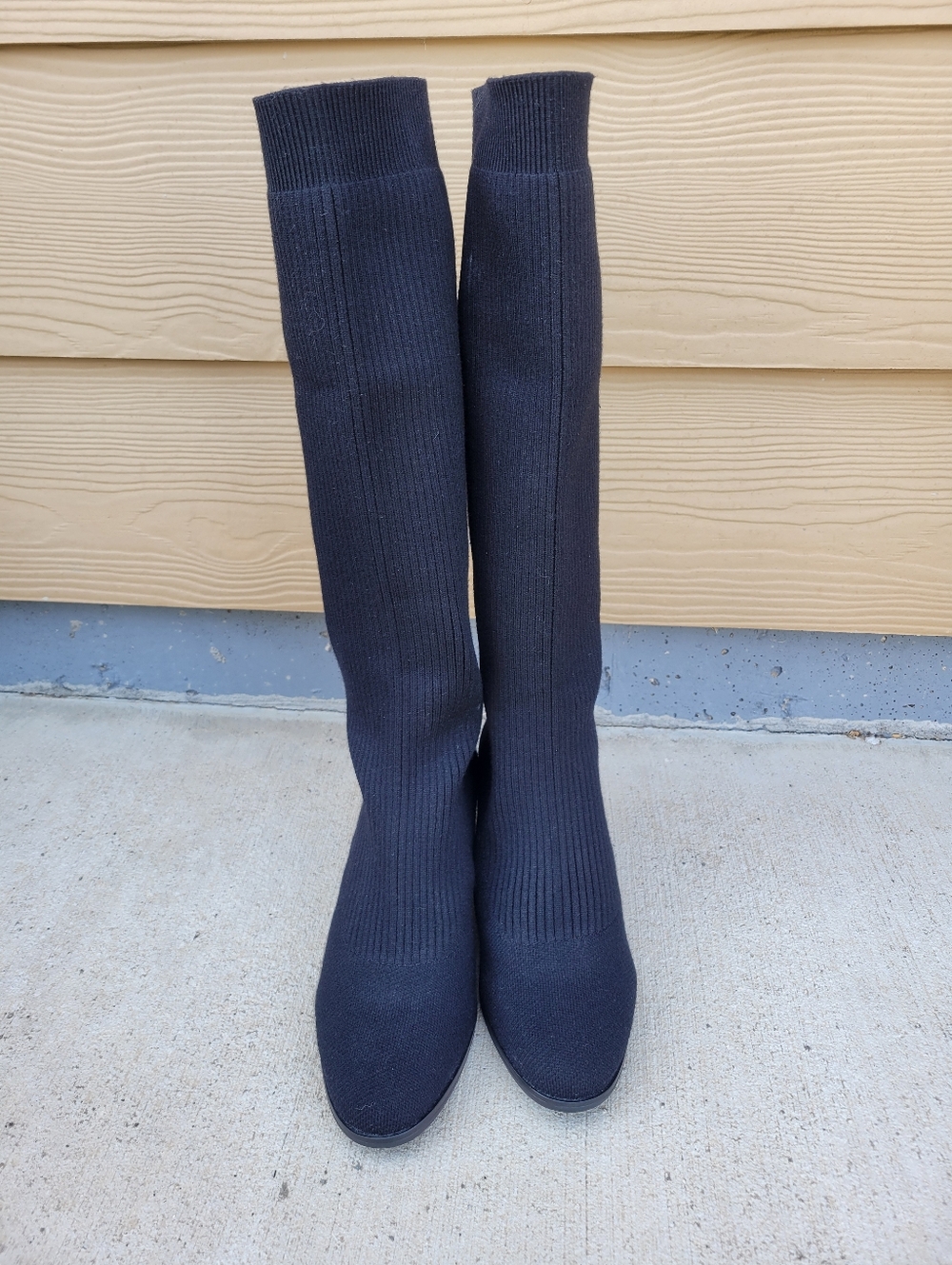 VIVAIA Tessa Round-Toe Water-Repellent Wool Knee High Boots Black Size 41/9.5 - Picture 7 of 12
